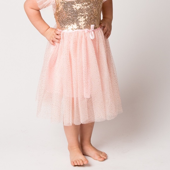 Sparkly Gold and Pink Princes Dress - Picture 2 of 4