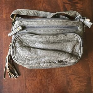 Gray cross body bag