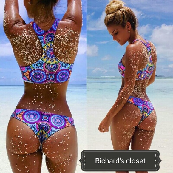 New multi color Brazilian Bikini swimsuit - Picture 5 of 5