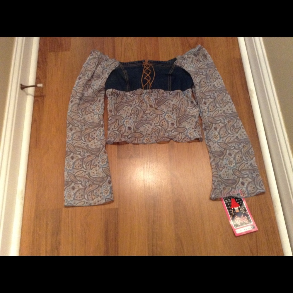 Denim and Paisley Fang Fashion Top