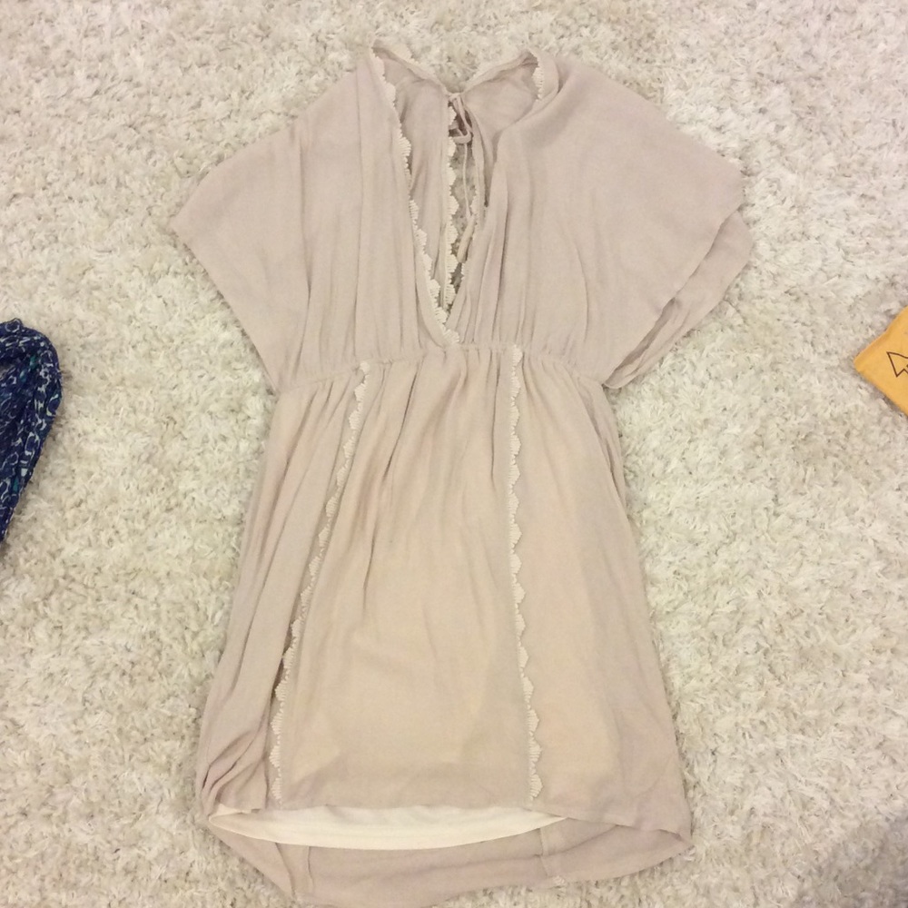 Cream swimsuit coverup