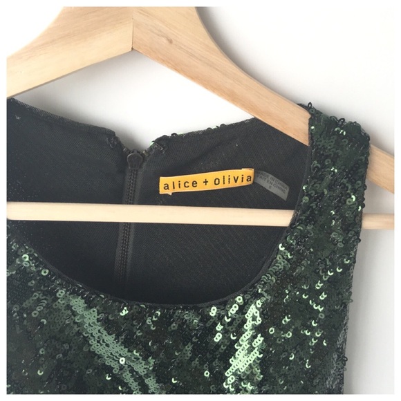 Alice + Olivia Green Sequin Mini Dress - Picture 5 of 5