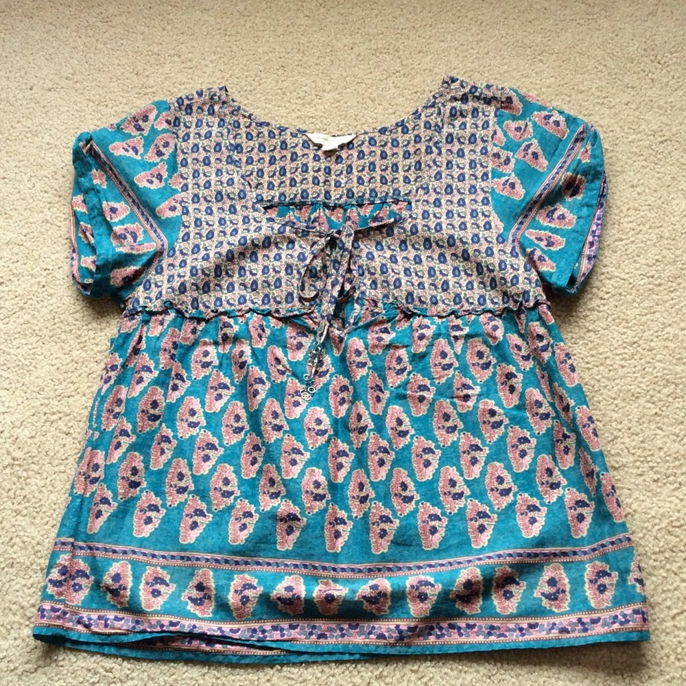 American Eagle boho floral blouse