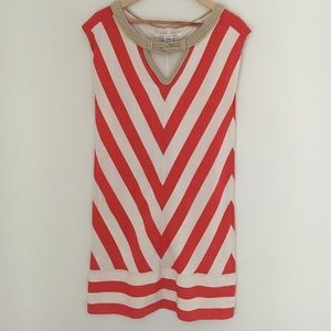 Diane von Fursrenberg red/white chevron dress sz:4