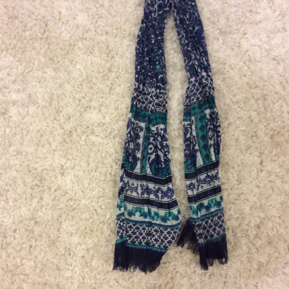 Blue patterned scarf