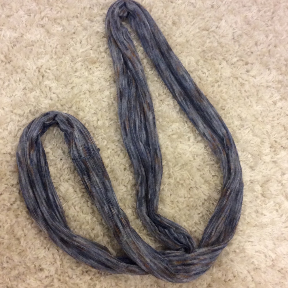 Blue wrap around infinity scarf