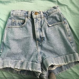 American apparel light wash shorts