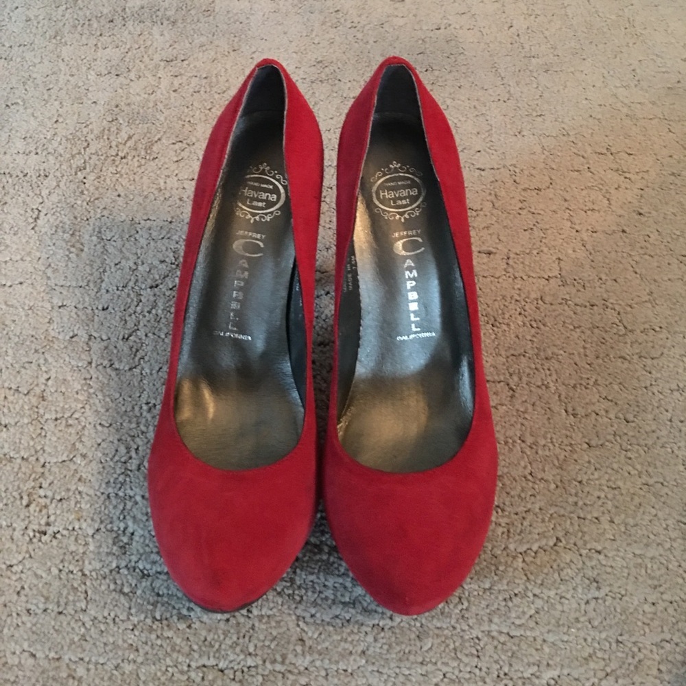 Jeffrey Campbell Red suede shoes