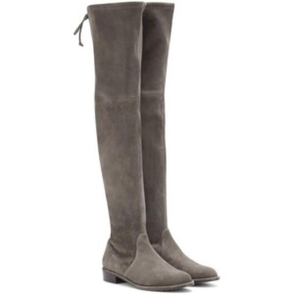 Stuart Weitzman Lowland Boots Suede Gray 6.5