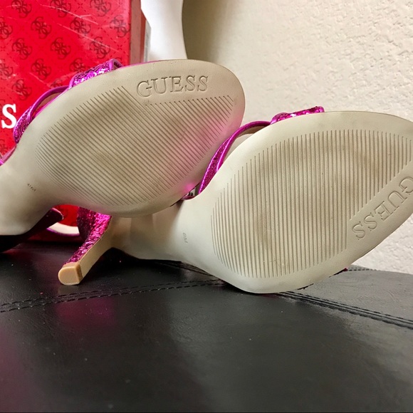 Guess Laren Pink Glitter Sandals Heels - Picture 4 of 4