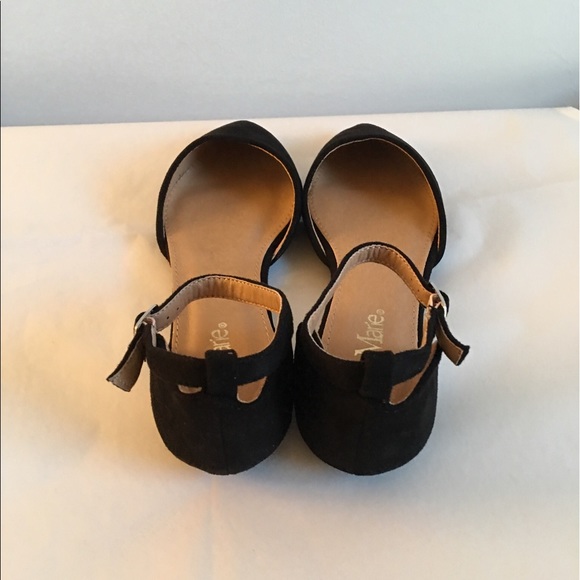 LAST❣️Black Vegan Suede Ankle Strap Flats - Picture 4 of 4