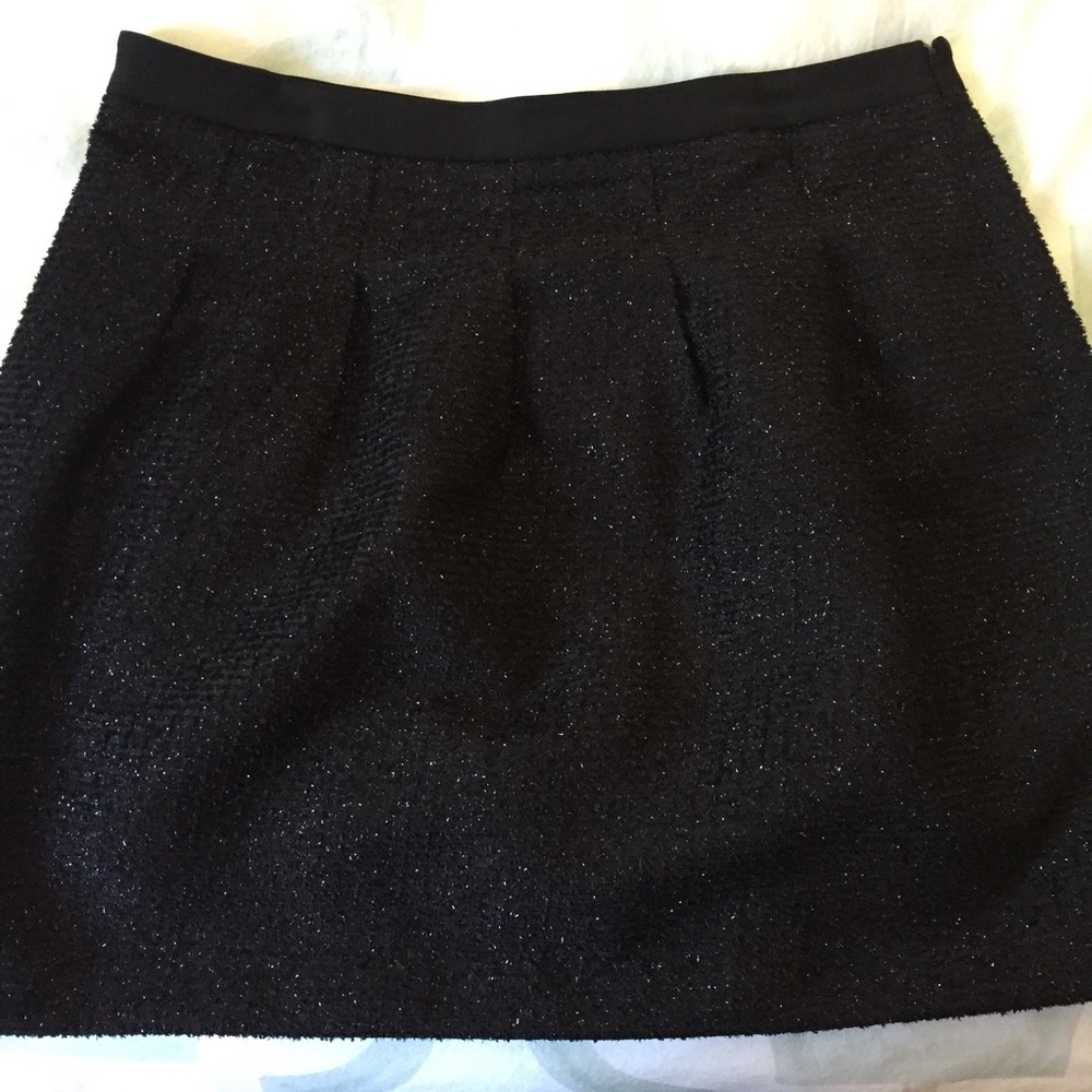 LOFT Black Metallic Skirt