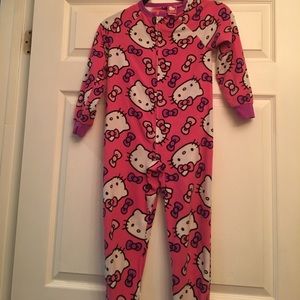 Little girls hello kitty footy pj and slippers