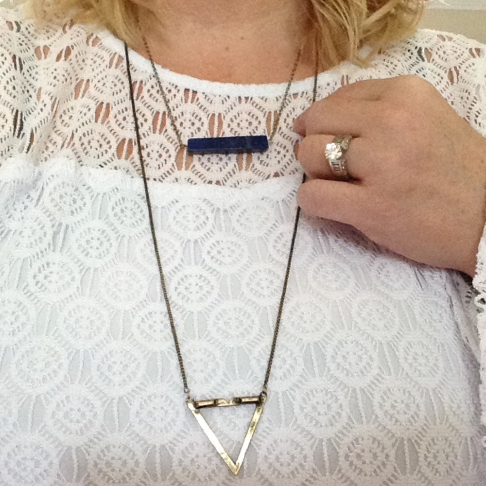 Statement Necklace W/real Lapis Stone