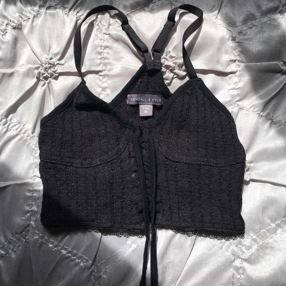 Kendal and Kylie lace up crop top
