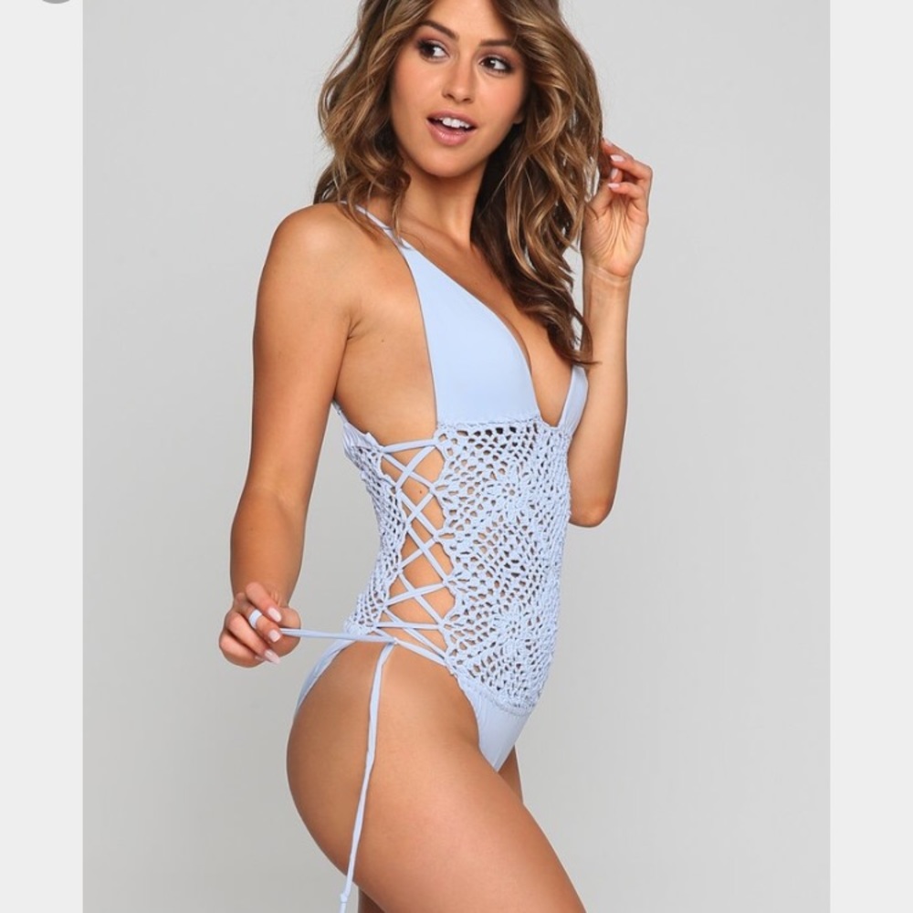 NWT Frankies Bikinis Lilah one piece in cloud