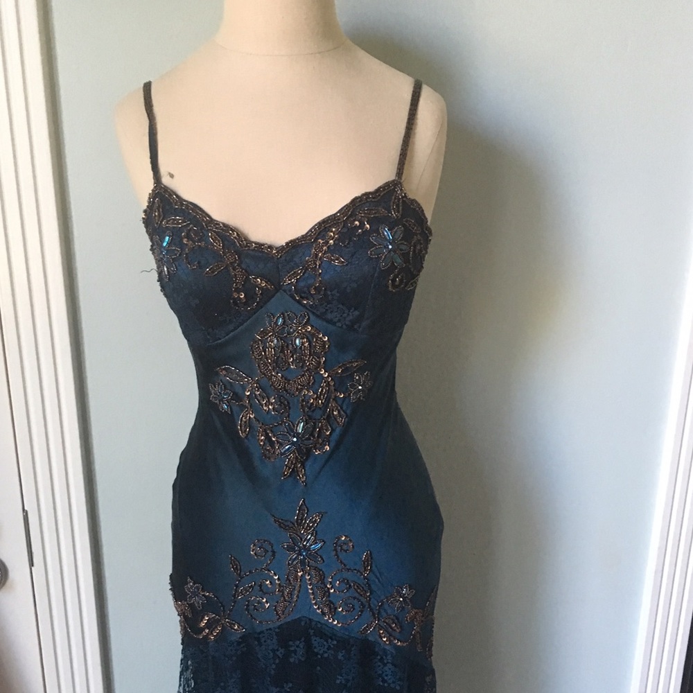 Detailed elegant formal ankle length dress