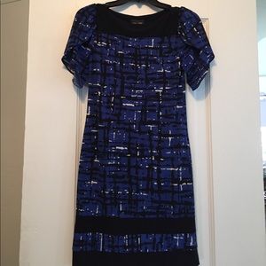Blue and black short sleeve dress