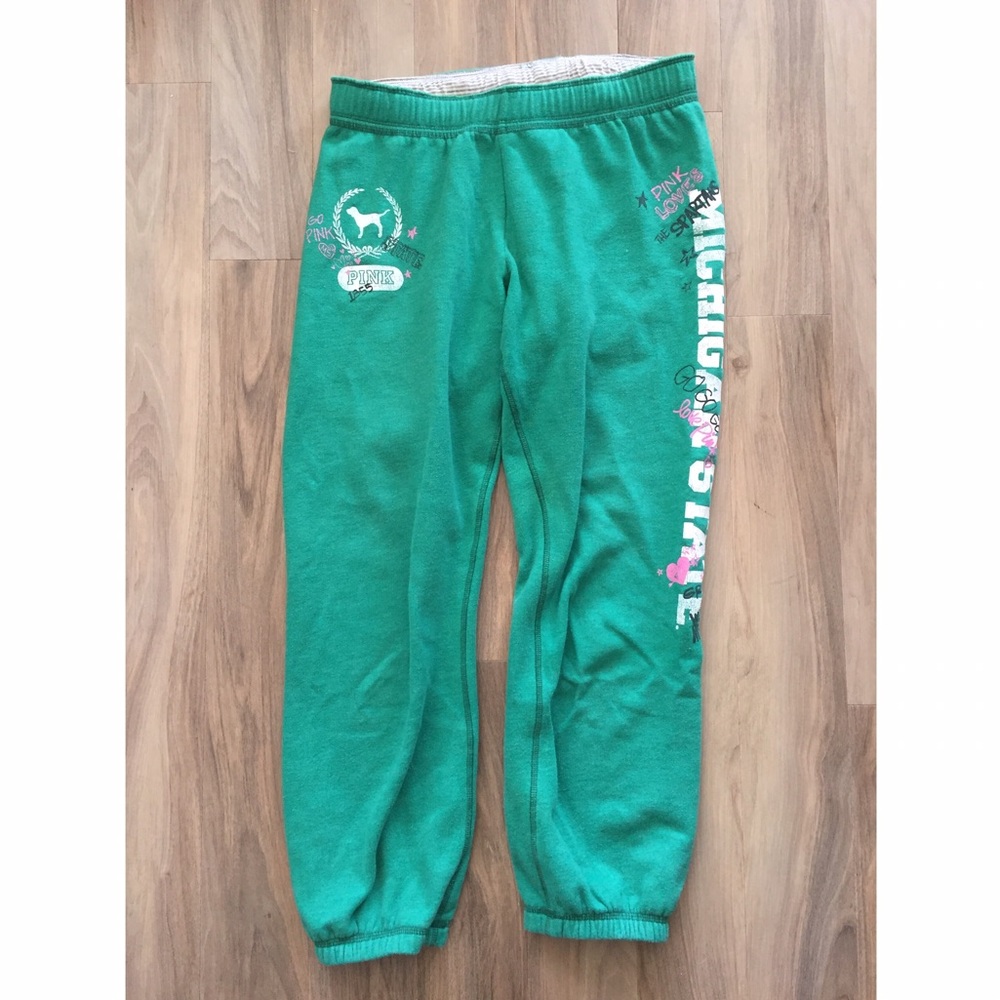 VS Pink Michigan State Cropped Sweatpants