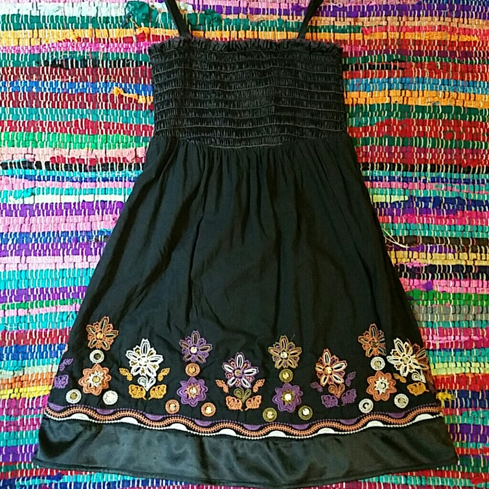 Embroidered Mirror Peasant Top