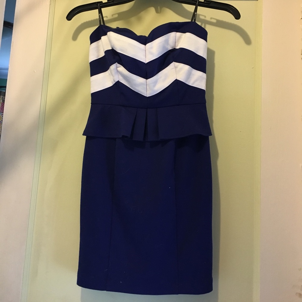 Tight strapless mini dress