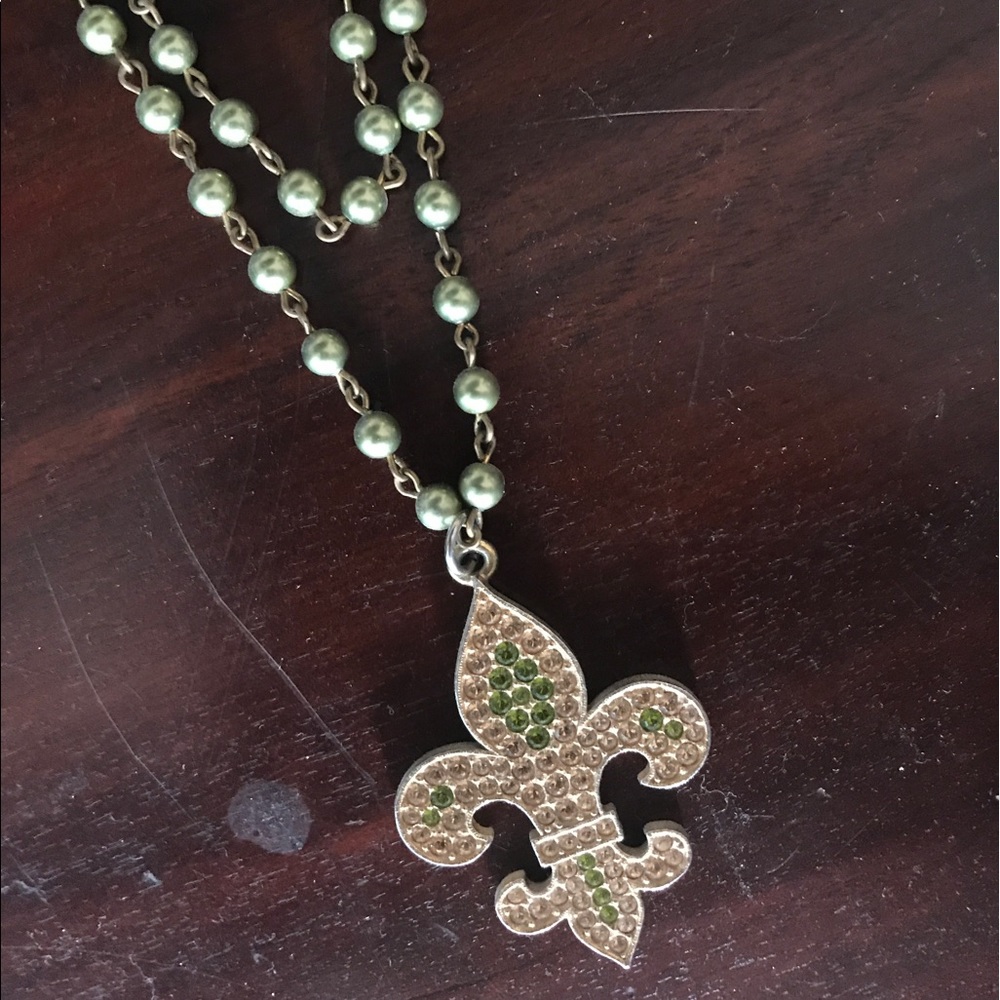Sisi Amber double strand fleur di lis necklace