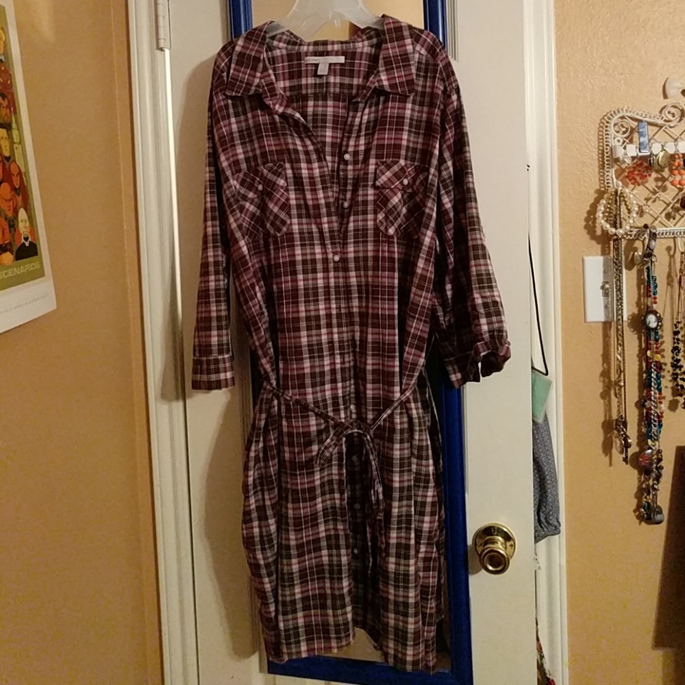 Plaid shirt dress