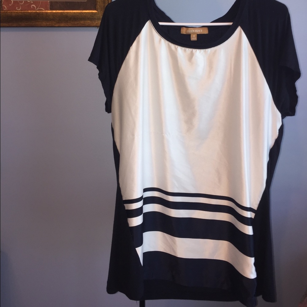 Navy white and stripe blouse ✨