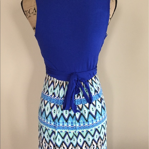 Royal and aqua blue maxi dress🇺🇸 - Picture 4 of 8