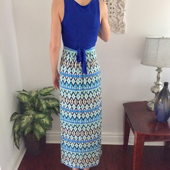 Royal and aqua blue maxi dress🇺🇸 - Picture 7 of 8