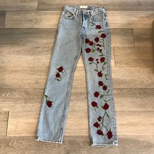Vintage Rose Embroidered GAP Jeans