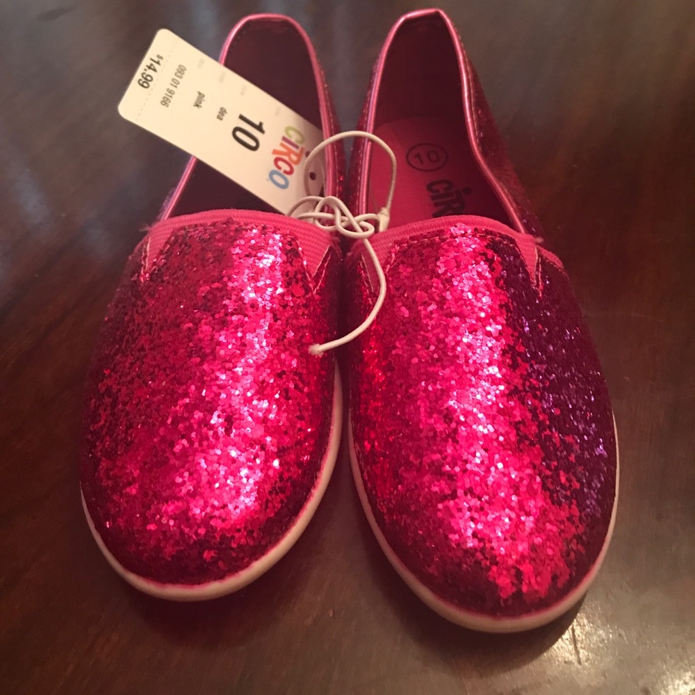 Girls Pink Glitter Canvas Shoes