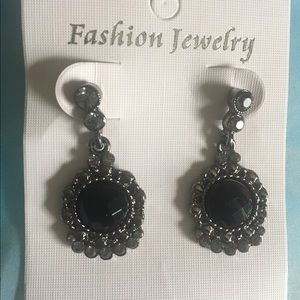 Black stone occasion earrings