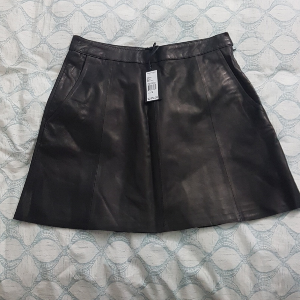Kenneth Cole leather mini skirt