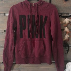 PINK HIGH NECK HOODIE