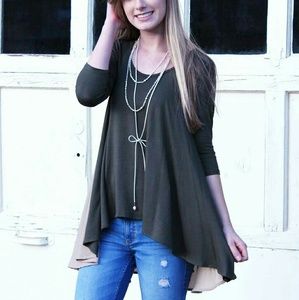 Olive Two-tone Tunic