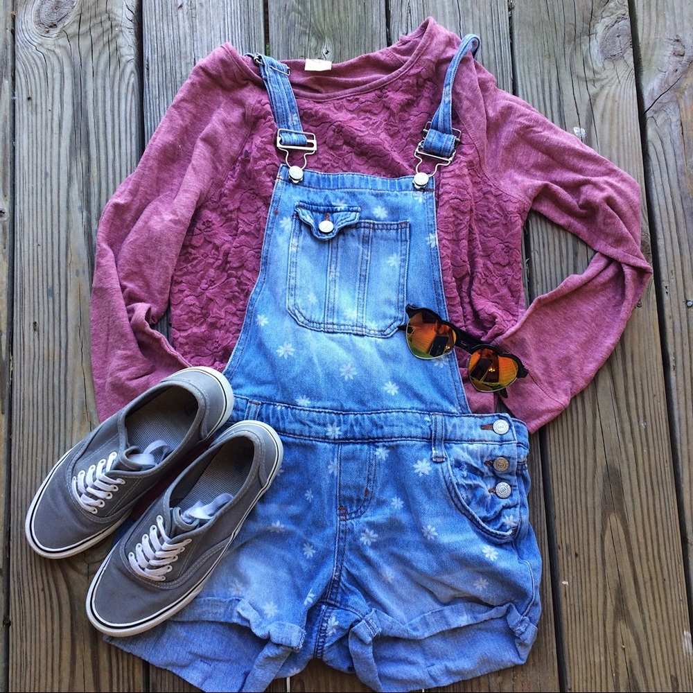 Blue Jean Daisy Overall Shorts
