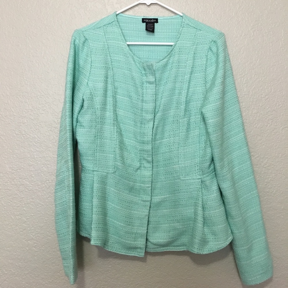 Mint peplum dress coat