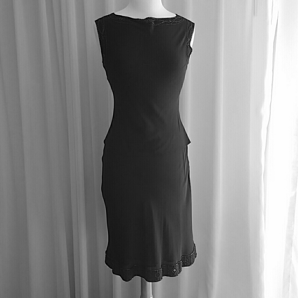 Beaded black blouse and skirt set