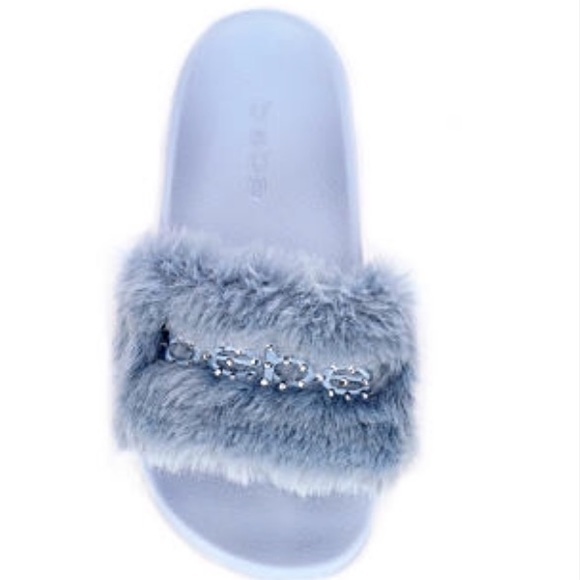 BEBE slide sandal slipon blue logo RHINE RARE NEW - Picture 8 of 8