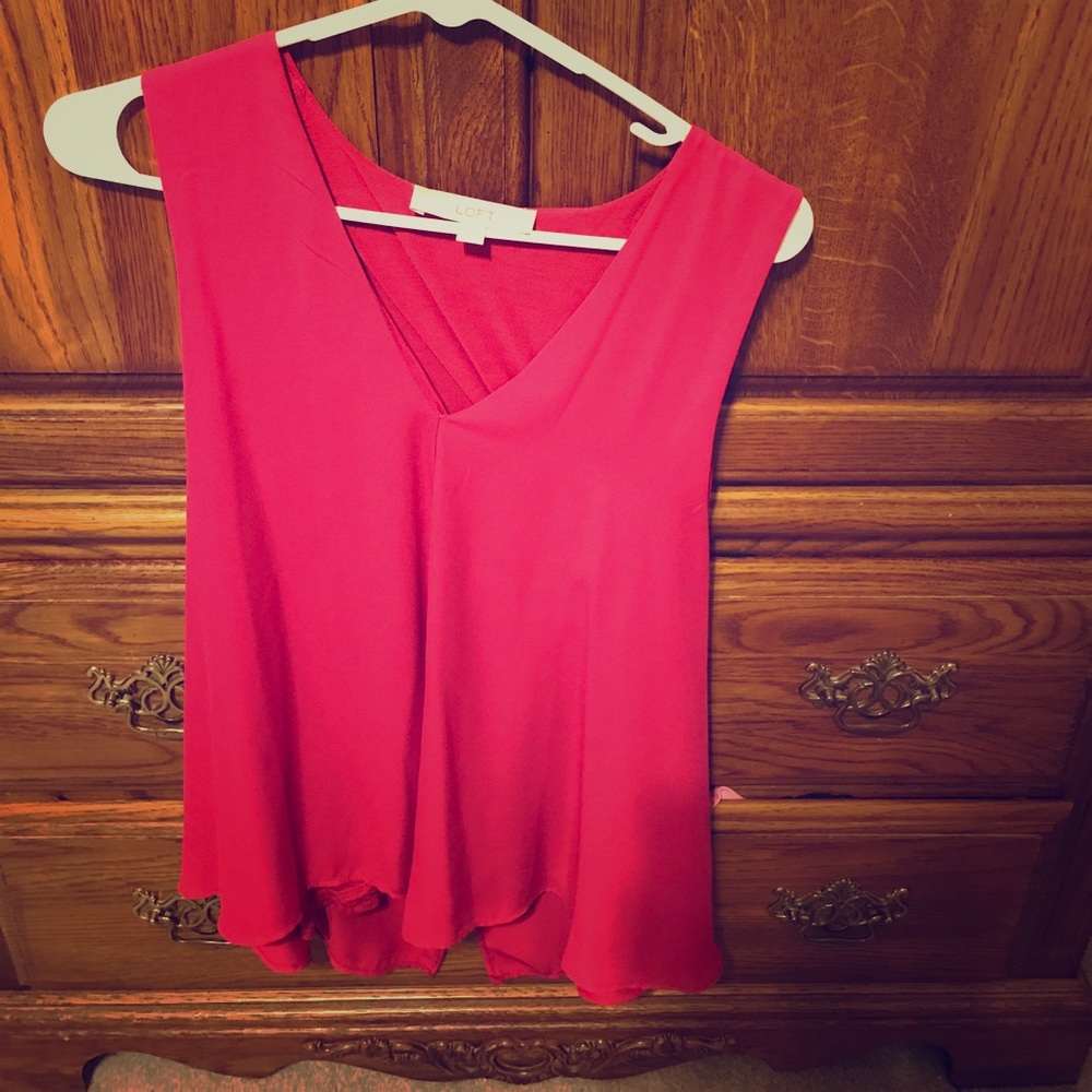 LOFT pink polyester tank