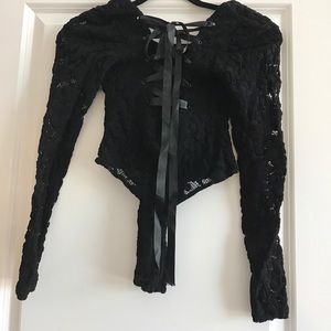 Black lace bodysuit