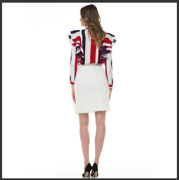 Ruffled Long Sleeve Stripe Blouse ~ S A L E ~ - Picture 3 of 4