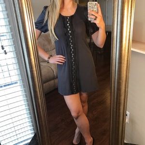 BCBGMAXAZRIA short sleeve dress rhinestones