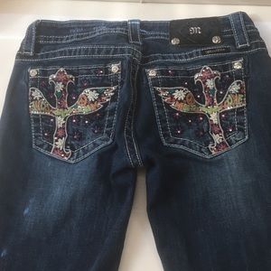 Miss Me dark wash blue jeans