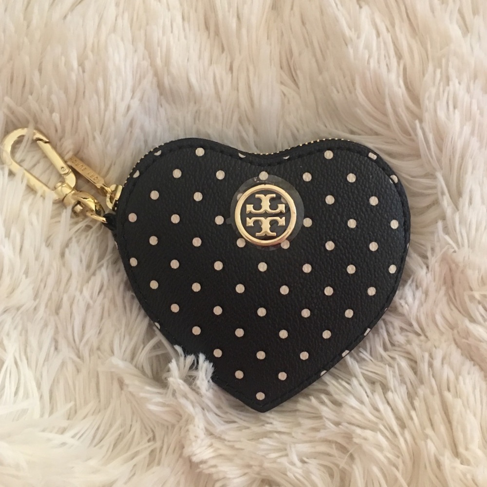 Tori Burch black and white polka dot coin purse