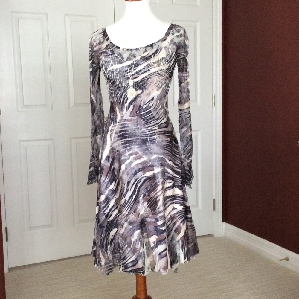 Komarov Print A-Line dress