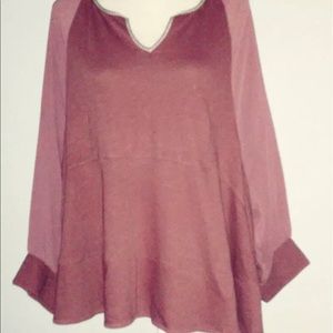 ANTHROPOLOGIE AKEMI+KIN SHEER SLEEVE DOLMAN TOP