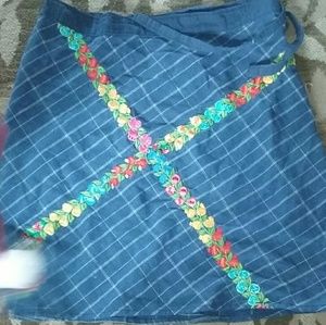 Vintage Embroidered wrap skirt
