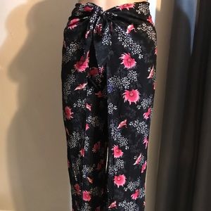High waisted flamingo printed pants